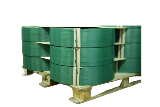 PALLET OF POLYESTER STRAPPING ROLLS (16×6)